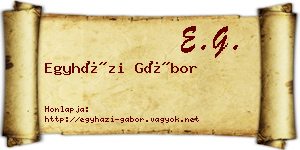 Egyházi Gábor névjegykártya